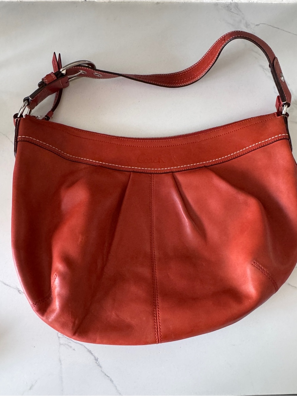 Coach pumpkin spice large hobo bag